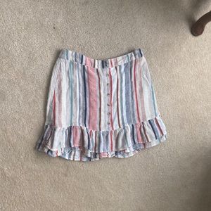 Striped flowy mini skirt